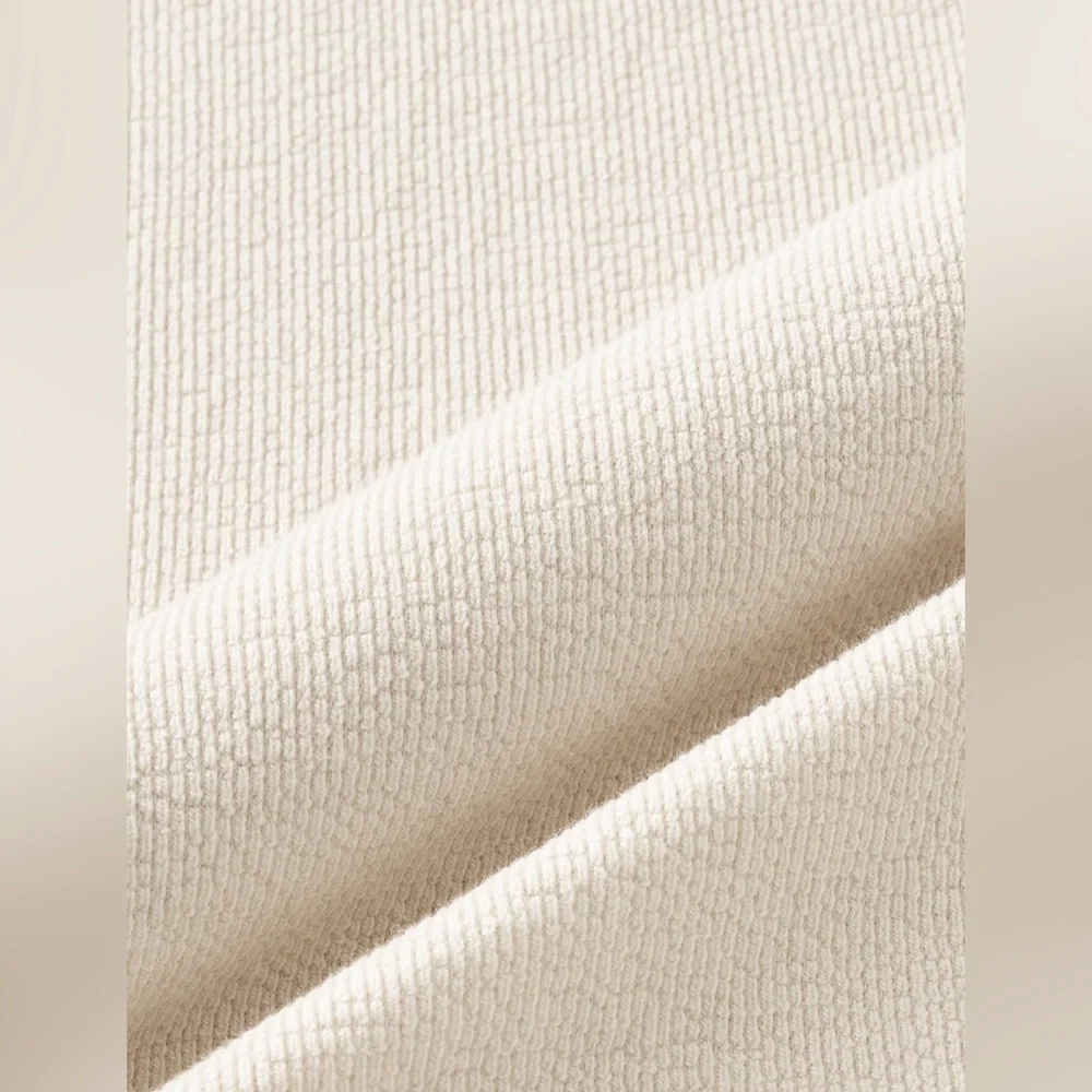 NWT J.Crew Textured Camp Collar Sweater Tee in Natural
